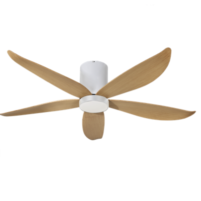 MOWE HELIOS 5-BLADE SMART CEILING FAN WHITE WITH LIGHT WOOD
